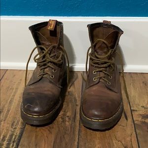 Brown leather doc martens